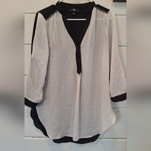 Women's Black and White Blouse